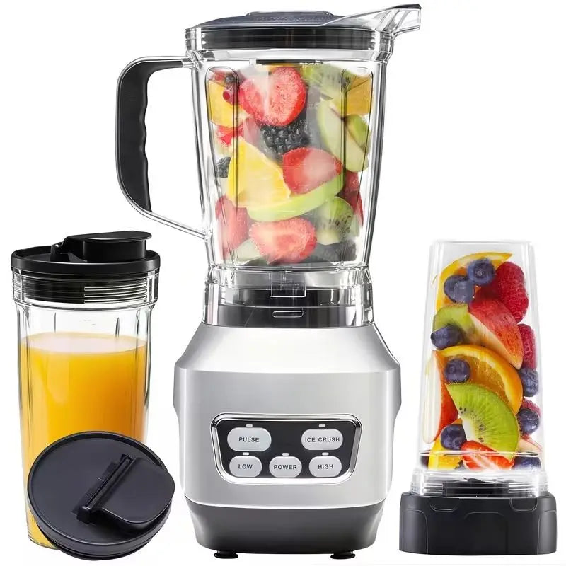 Countertop Blenders for Kitchen with 23 34 60oz BPA-Free Portable Cups, Professional Smoothie Maker with Four Programs for Shakes, Sauces, Juice and Ice Crushing