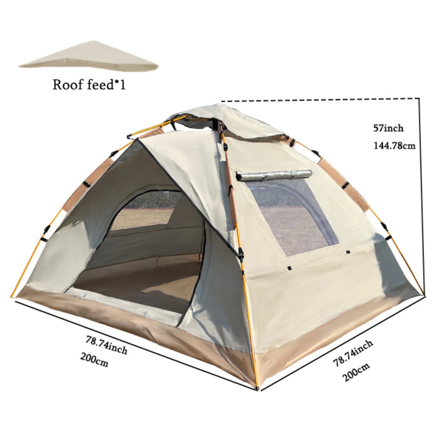 2-Person (blue)/4-Person (white), Extra-Large Tent with Mesh Screen, Lightweight Family Tent|Quick Setup for Park Picnics