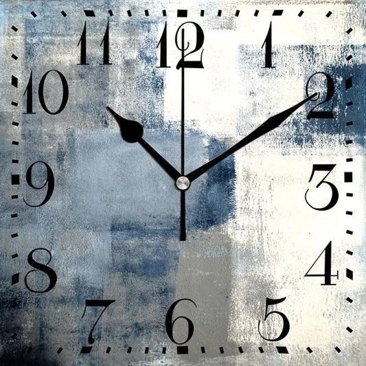 1pc, Lapis Lazuli Decorative Silent Wall Clock, Blue Gray Abstract Art Vintage Round Clock, Suitable for Living Room Bedroom Dec