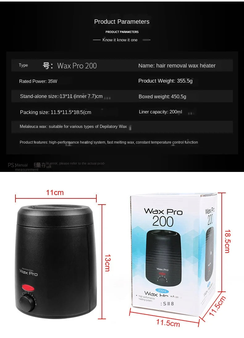 200ML/500ML Wax Heater Warmer Wax Machine for Hair Removal Depilation Wax Dipping Epilator Paraffin Pot Waxing Machine