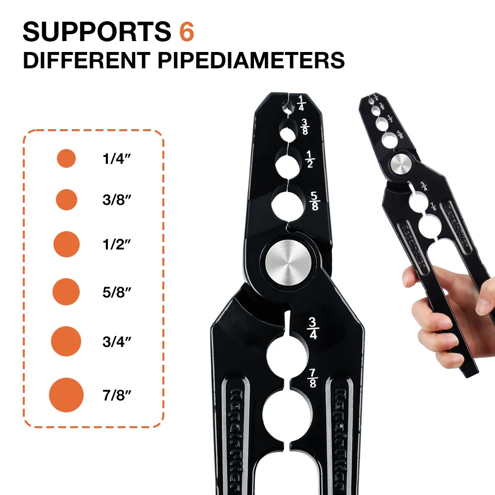 6-In-1 Air-Conditioning Copper Pipe Rounding Pliers Flat Pipe Restore Rounding Tools Diameter 1/4" 3/8" 1/2" 5/8" 3/4" 7/8" Pipe