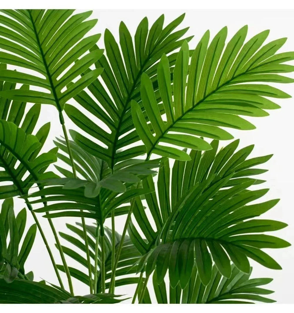 70-120cm Large Artificial Palm Tree Tropical Green Leaves Fake Plants Plastic Monstera Faux Tree Branch for Home Kitchen Decora