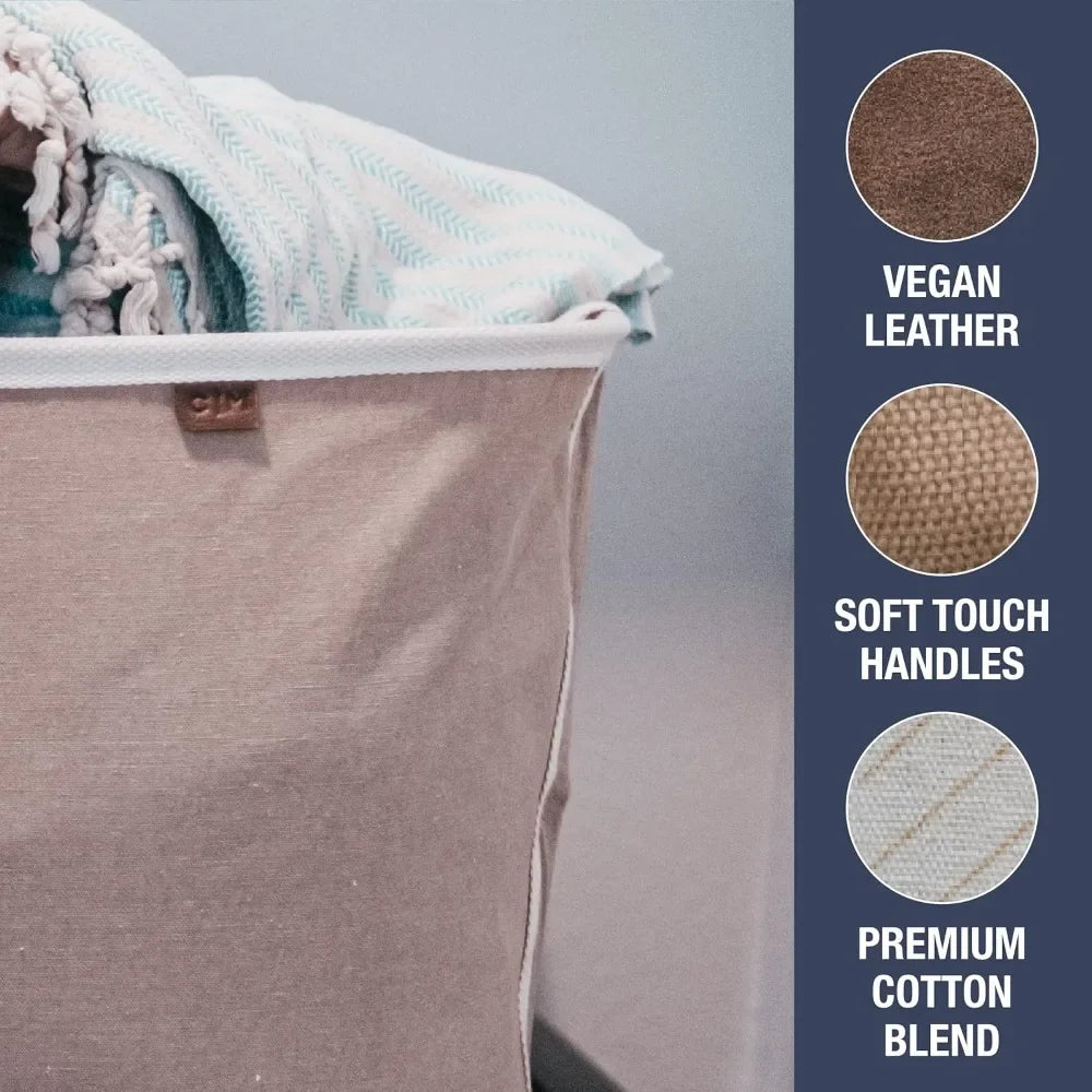 Foldable Laundry Basket 2-Pack 60L Collapsible Storage Hamper with Handles Space Saving Home Organization