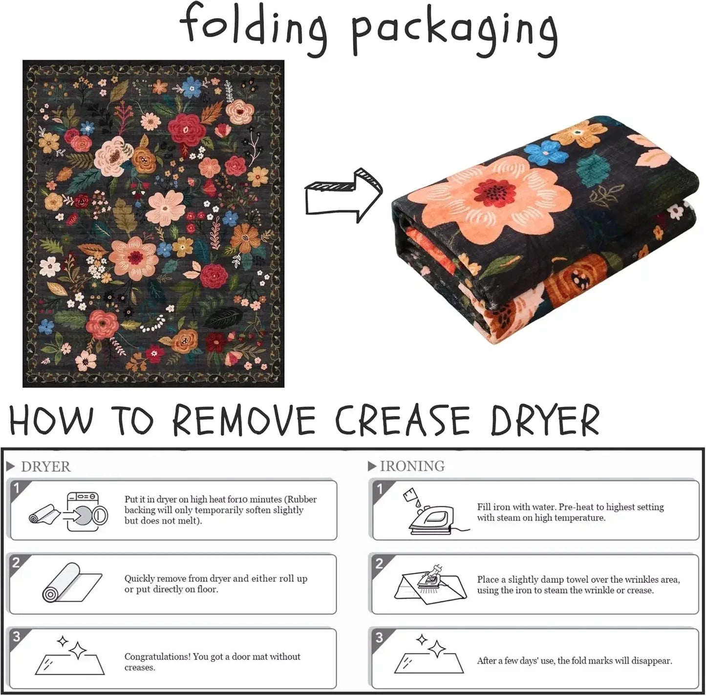 Hallway Runner rug Kitchen Carpet Non-slip Bohemian Washable Floral mat Soft Low Pile Entrance Floor Mat Laundry Room Bath Mats