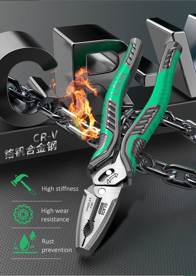 LAOA 8.5 Inch Wire Cutters Professional Eccentric Dual Shaft Labor-saving Electrician Pliers CR-V Household Hand Multi Tool