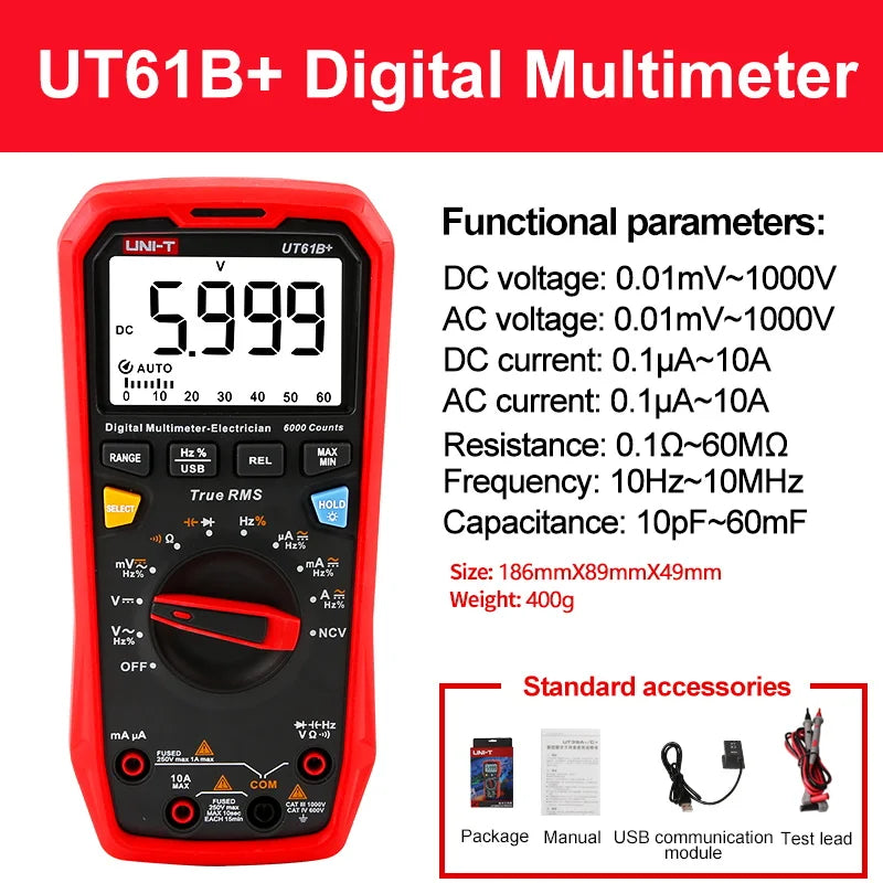 Uni T Professional Digital Multimeter UT61 Series 1000V