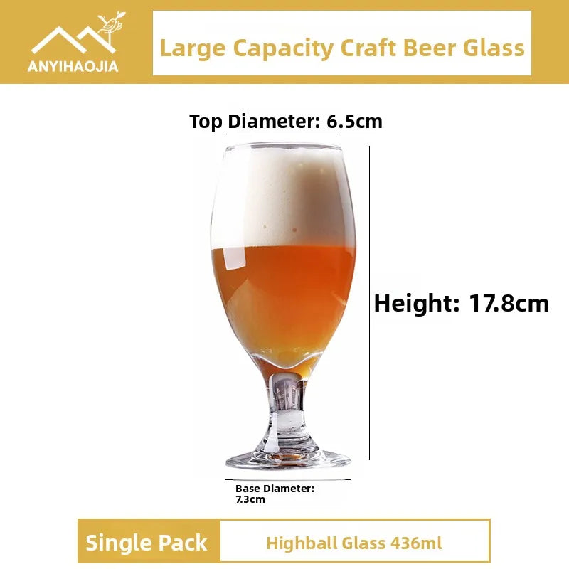 Large Capacity IPA Beer Glass Pub Commercial Pint Cup Craft Beer Mug Creative Personalized Wheat Beer Cup Crystal Glass
