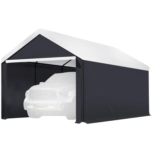 Canopy Car Tent Sidewalls for Carport, Garage & Shed, Domain, 10 x 20 Ft, Black (Roof and Canopy Not Included) , Customized