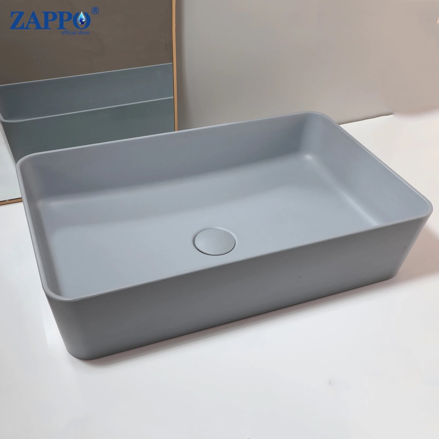 ZAPPO Vessel Sink With Drain Stone Resin Washbasin