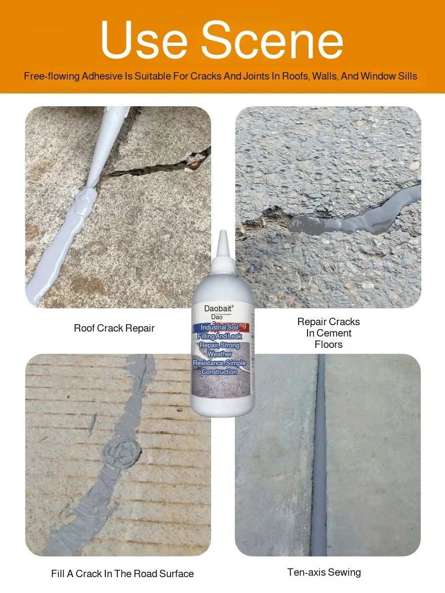 Waterproof Adhesive Leak Repair Concrete Crack Filler - Quick Setting High Strength Sealant for Roof Wall Floor Pool Leakage Fix