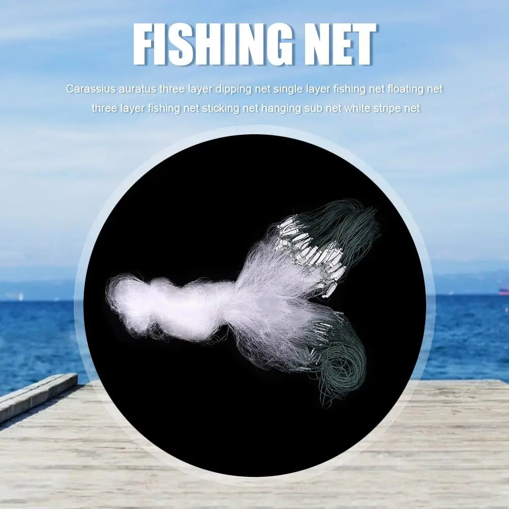 Nylon Strip Fishing Net Monofilament Gill Network Three Layers Crucian Carp Fish Trap Cage Network Fishing Tackle