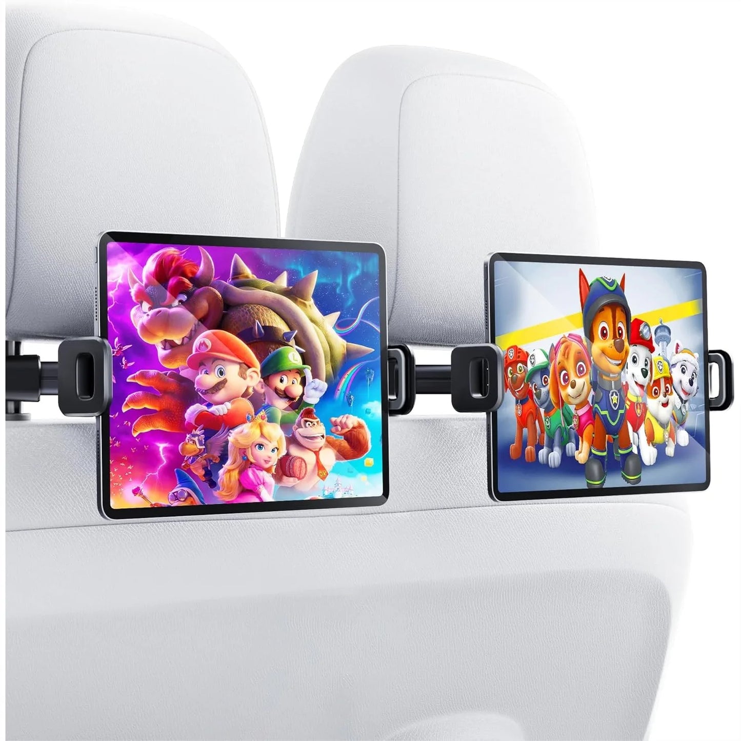 2 Pack Tablet Holder for Car Backseat - Adjustable iPad Mount Stand for 4.7-12.9 Devices, Phone Holder for Road Trip, Gifts for