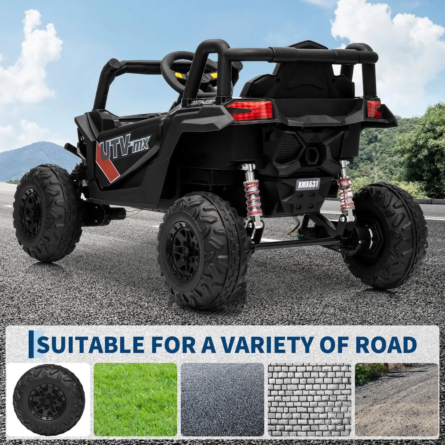 Kids Electric UTV Ride On Car Bluetooth Music Speakers