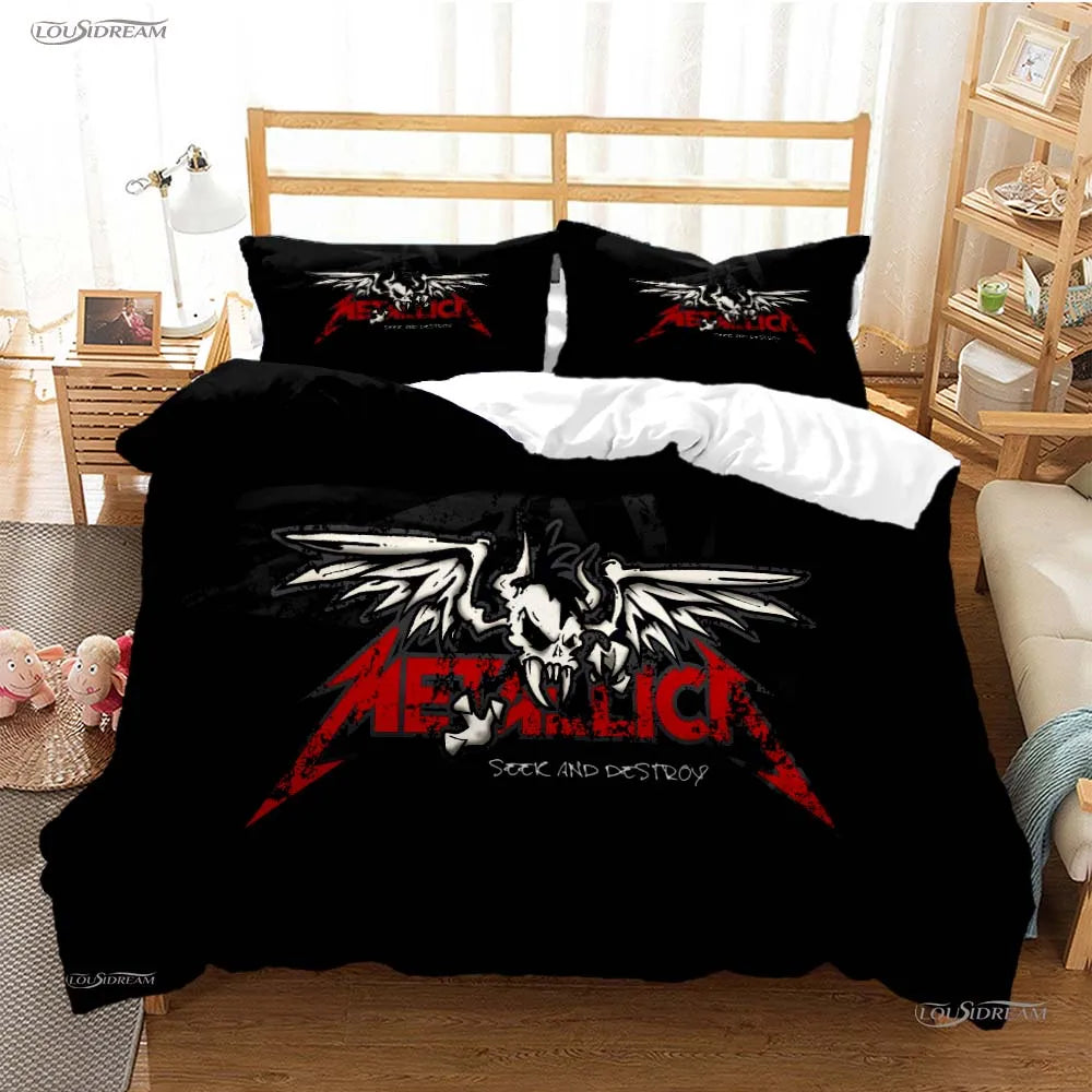 Heavy Metal Music Casal All Season Duvet Cover Comforter Bedding Sets Soft Quilt Cover and Pillowcases Single/Double/Queen/King