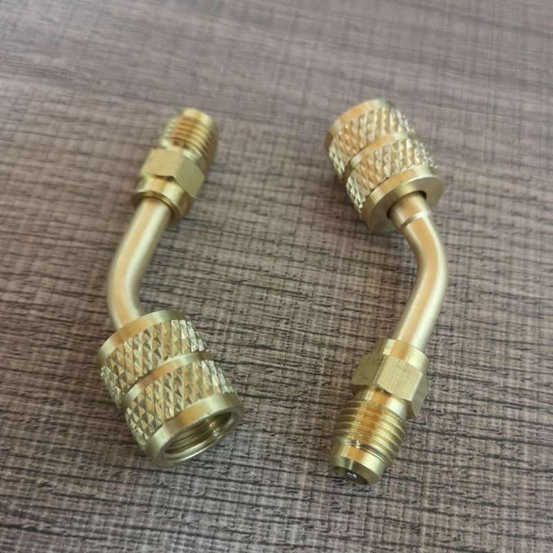 1/4 turn 5/16 conversion head adapter all copper r410 reducer with valve core air conditioning refilling connector