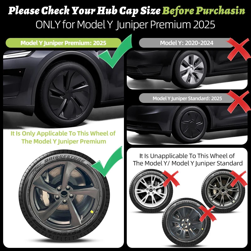 4PCS Wheel Cover for Tesla Model Y Juniper 2025-2026 19 Inch Car Replacement Wheel Cover Automobile Hub Cap Full Rim Car