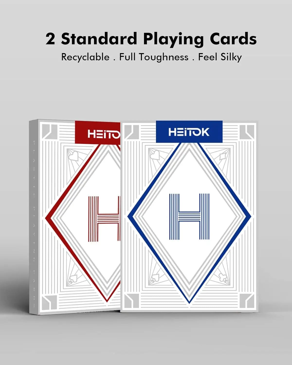 HEITOK 300pcs 11.5g Poker Chips Set with Denominations, 5 Dice & 2 Decks of Cards with Compact Aluminum Case for Texas Hold'em