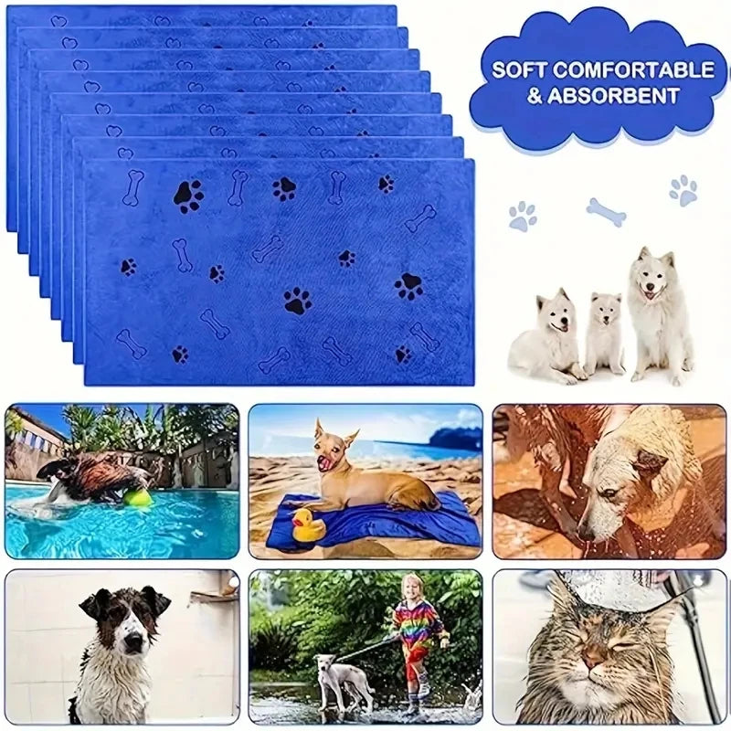 Soft Microfiber Dog Towels Quick Dry Absorbent Bathing