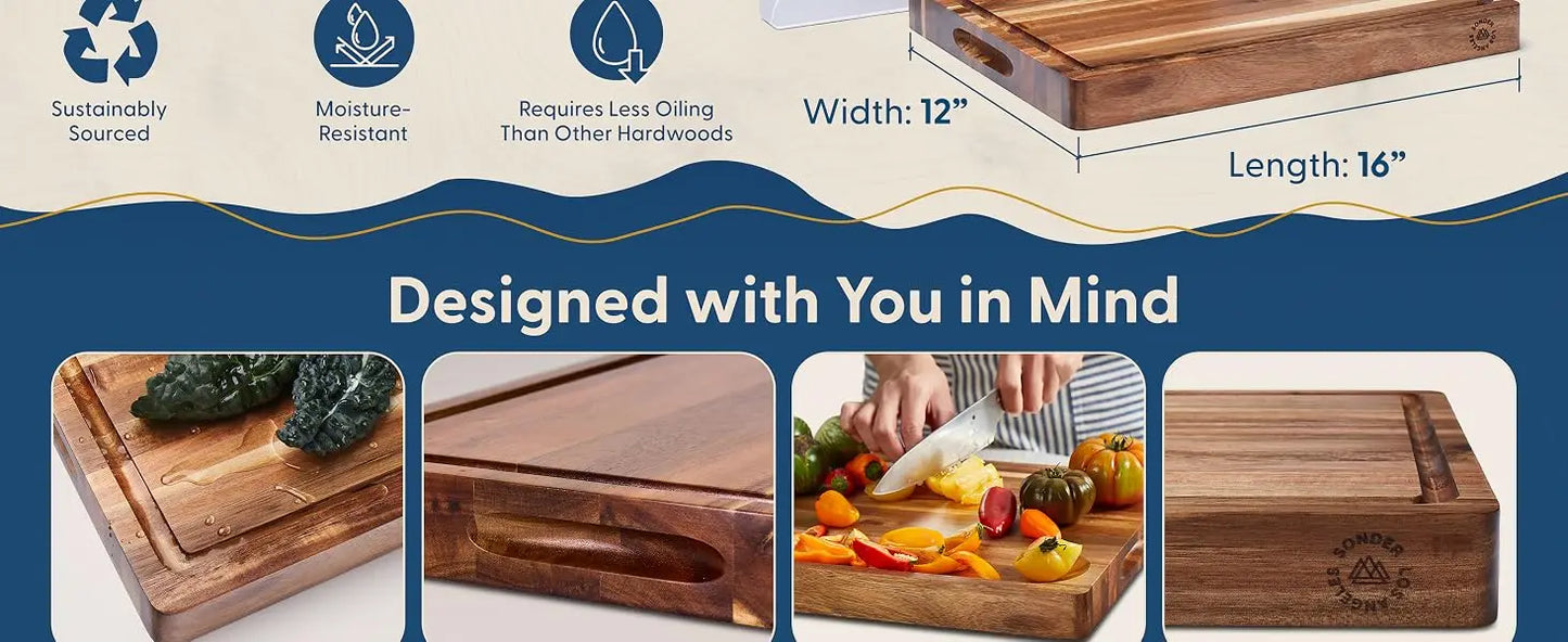 Sonder Los Angeles Winsome Acacia Wood Cutting Board, 16x12x1.5 in