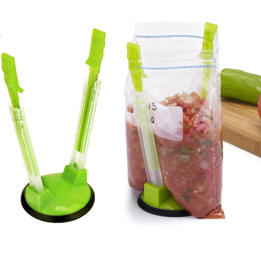 1 Piece Baggy Rack Holder For Food Prep Bags Plastic Freezer Bag Ziplock Bag Holder Stand Meal Planning Prep Bag Holders