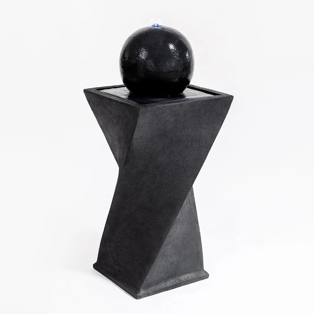 Rotating Curve Design, Modern Zen Water Fountain for Garden, Patio, Indoor Floor Stand