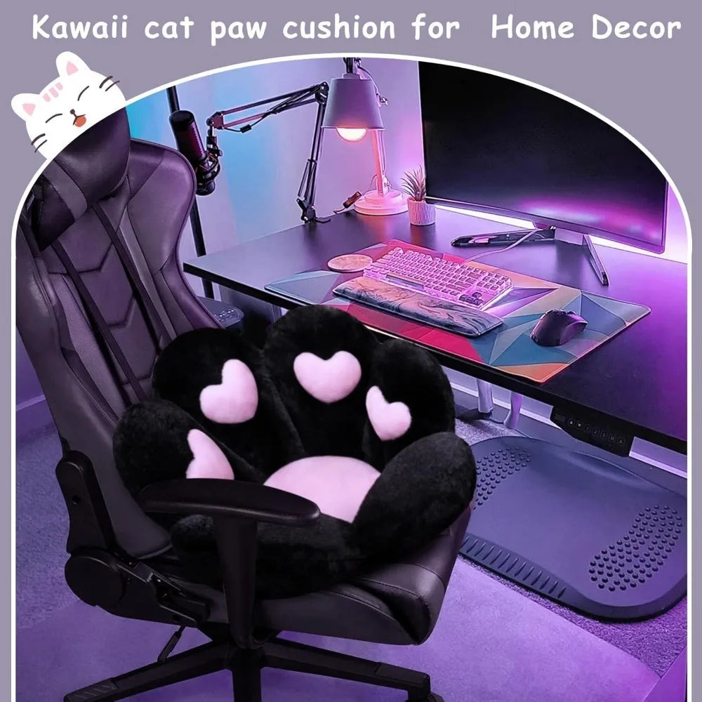Cat Paw Kawaii Plush Seat Cushion For Office Chair