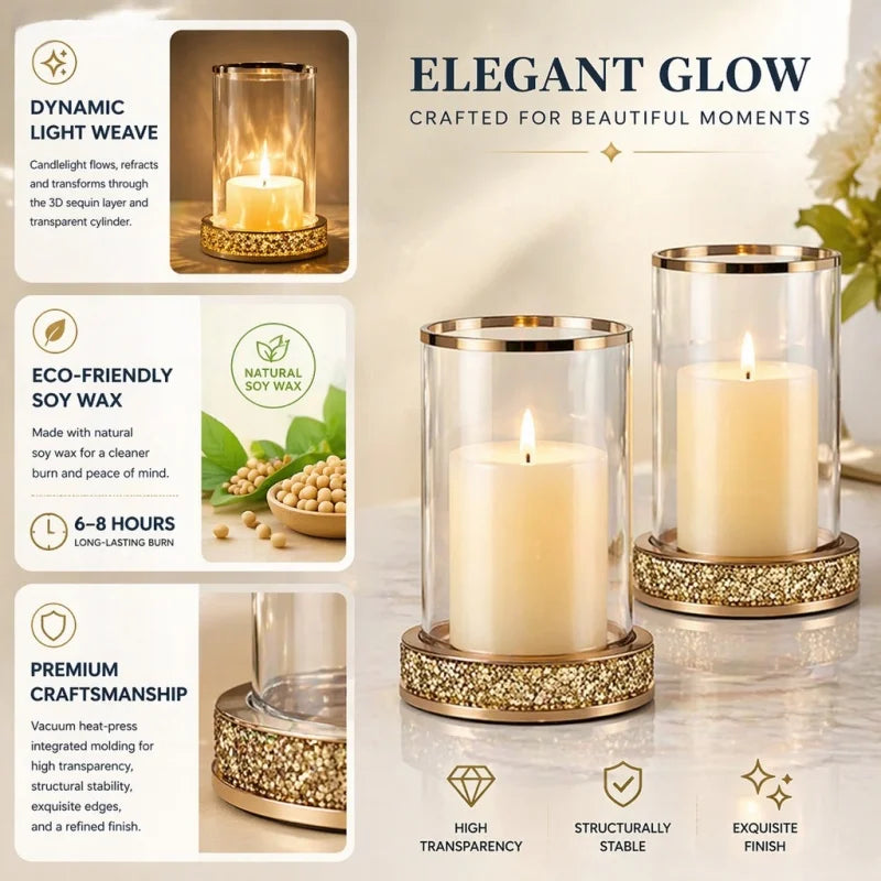 Contemporary Sparkling Hurricane Candle Holder For Weddings