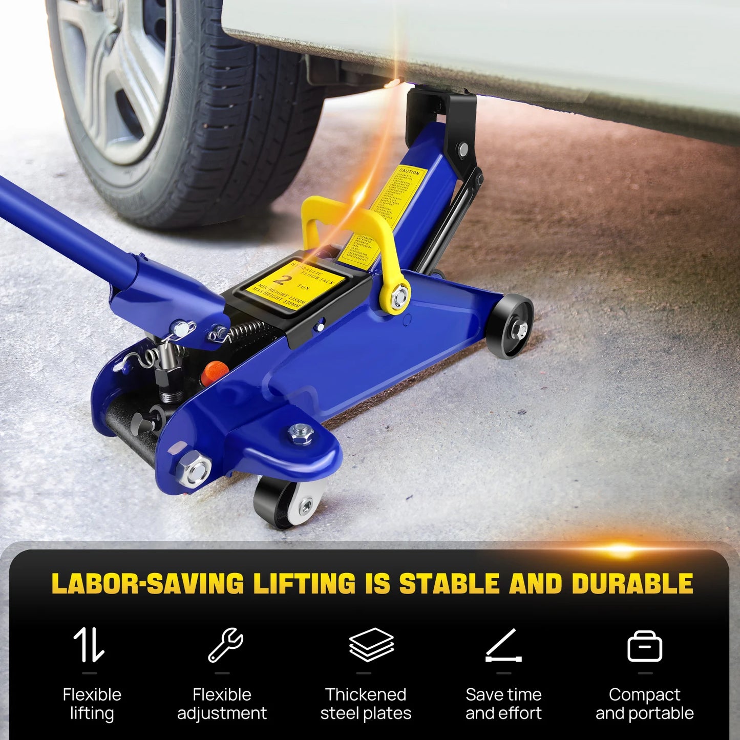 Floor Jack and Stand Combo Hydraulic Axle Stands Set