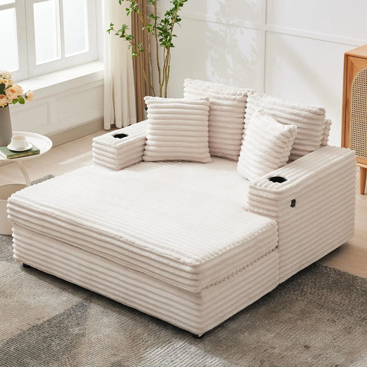 Contemporary Cloud Sofa Bed With USB Port And Pillows