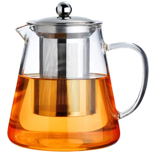 Glass Stovetop Teapot With Removable Stainless Steel Infuser