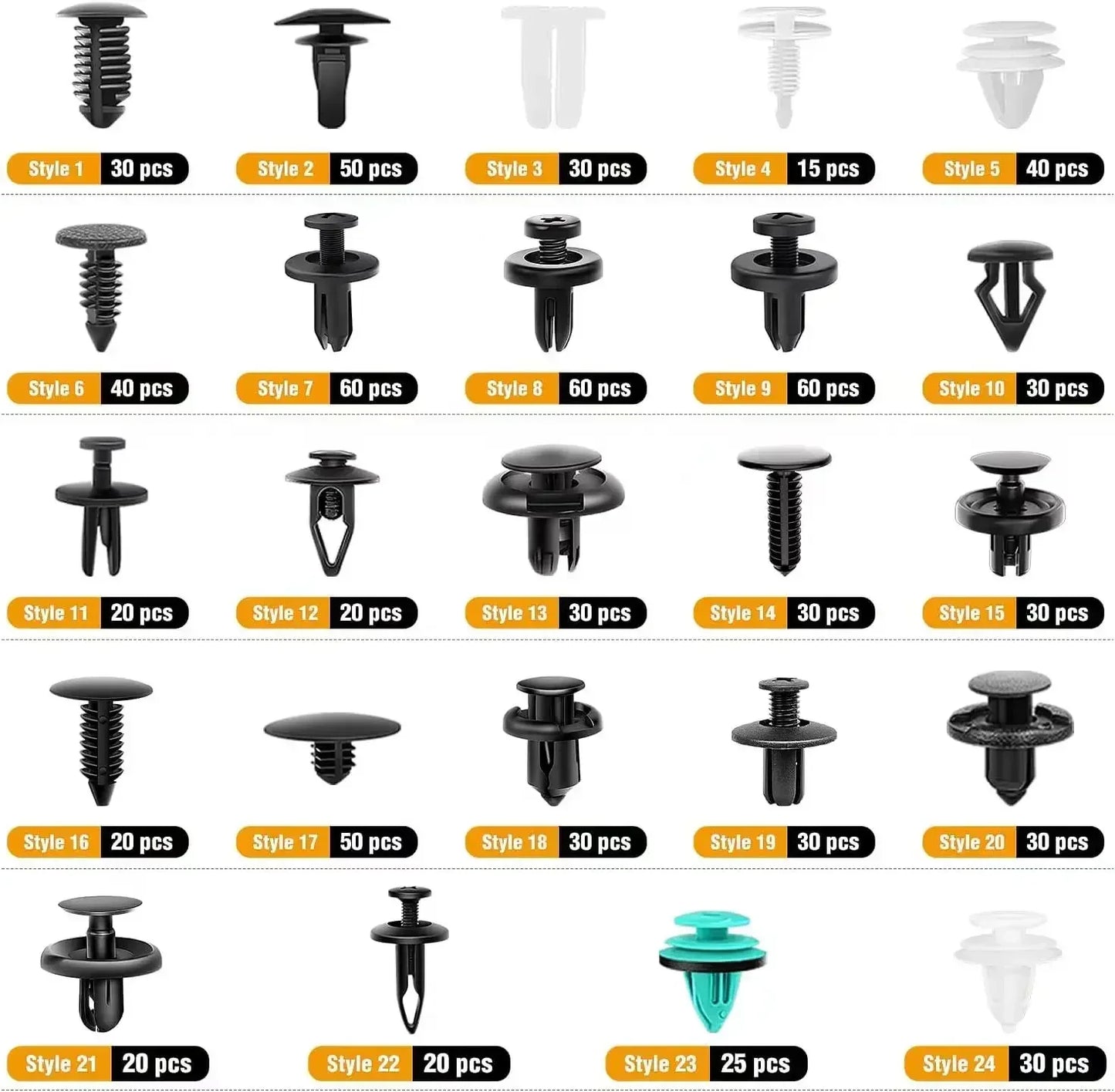 800Pcs-100pcs Car Plastic Retainer Clips Set Auto Fender Push Pin Rivet Door Trim Panel Retainer Car Bumper Fasteners Clips Tool
