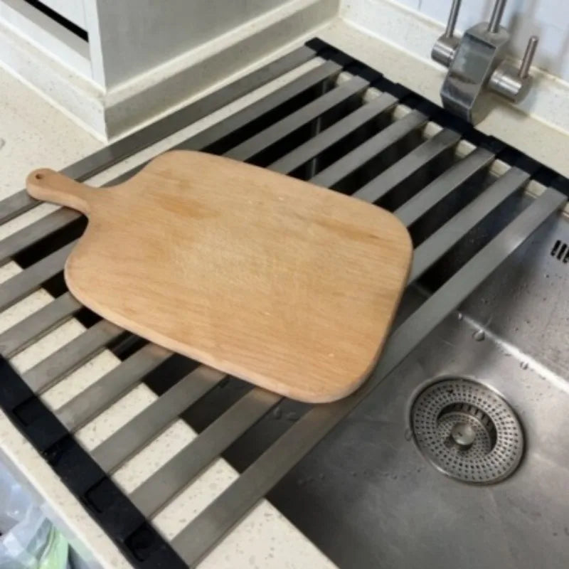 Space Saving Foldable Sink Dish Drying Rack For Kitchen
