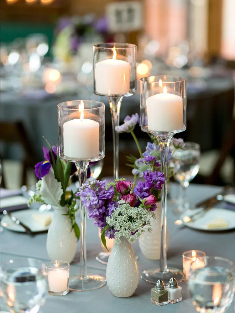 Luxury Glass Candle Holders For Elegant Wedding Home Decor