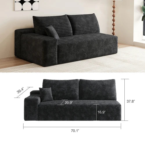 Cloud Style Modular Reclining Sectional Sofa With Fluffy Cushions