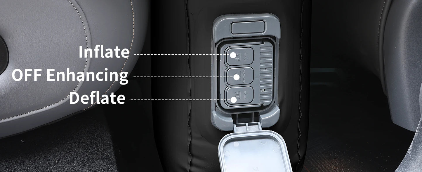 Umbrauto Back Seat Car Air Mattress: Cordless Inflatable SUV Car Camping Bed for Truck Van with Built-in Air Pump, Thickened Double-Sided Flocking Travel Car Sleeping Pad