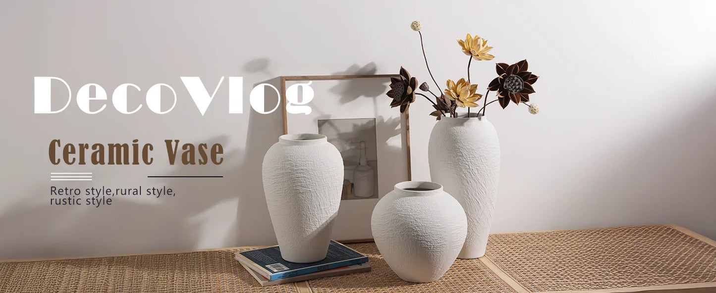 Minimalist Textured Ceramic Vase For Contemporary Home Decor
