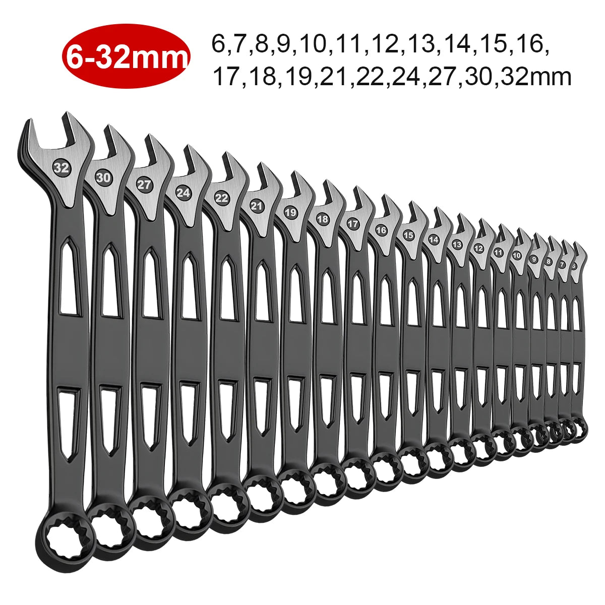 Max Torque  Premium Combination Wrench Set, Chrome Vanadium Steel, Long Pattern Design | Include Metric 6-32mm