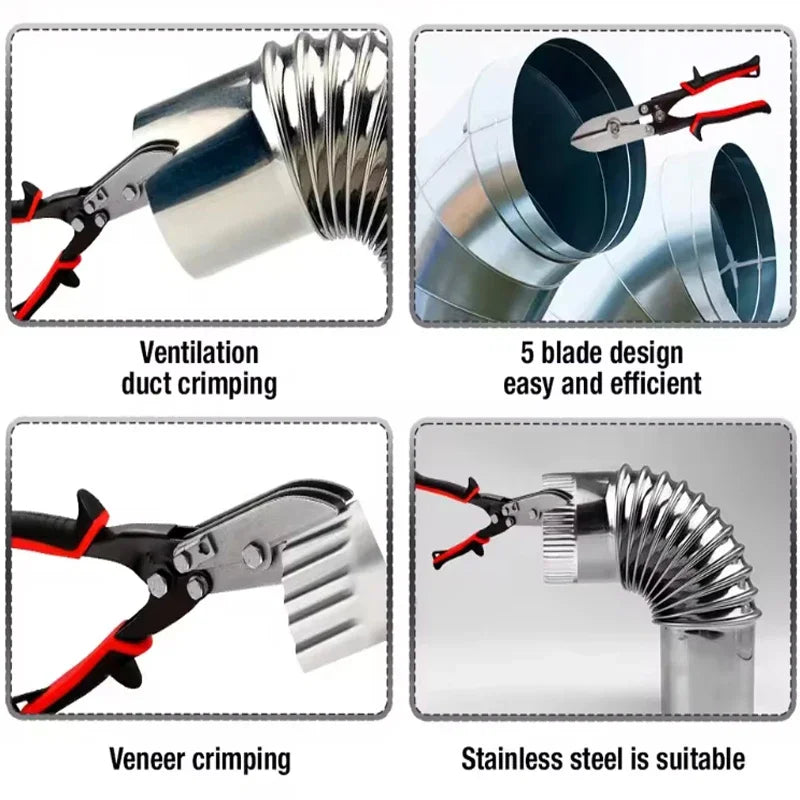 Five Blade Sheet Metal Crimping Tool For Ductwork Projects