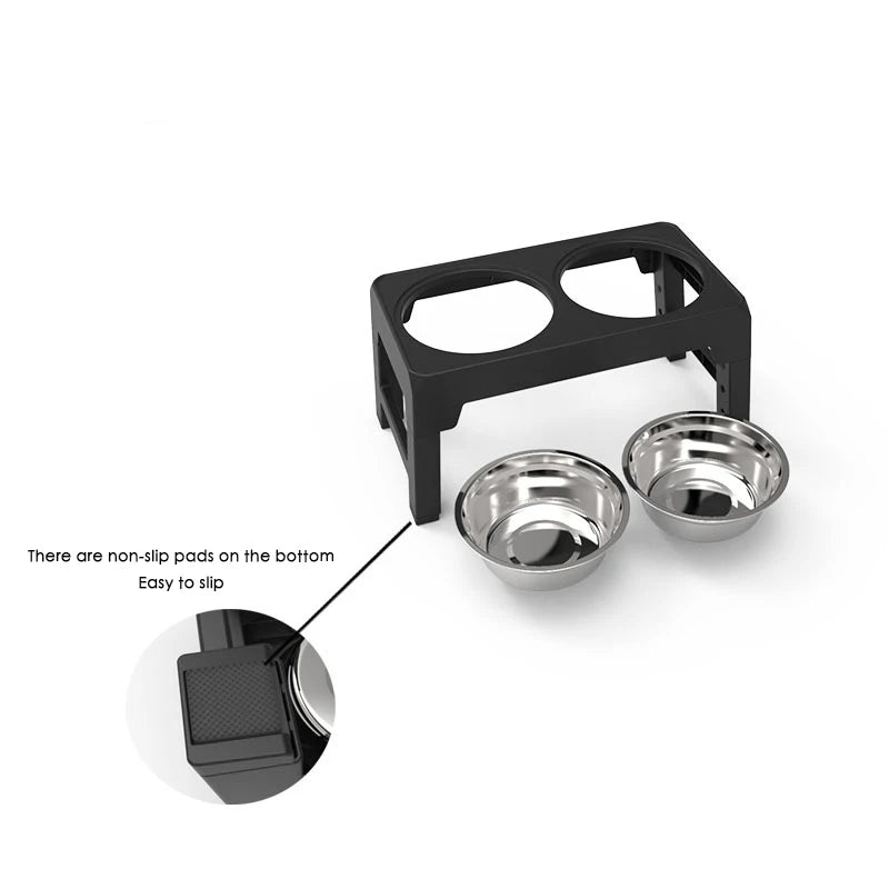 Booteely Elevated Dog Feeder With Dual Stainless Steel Bowls