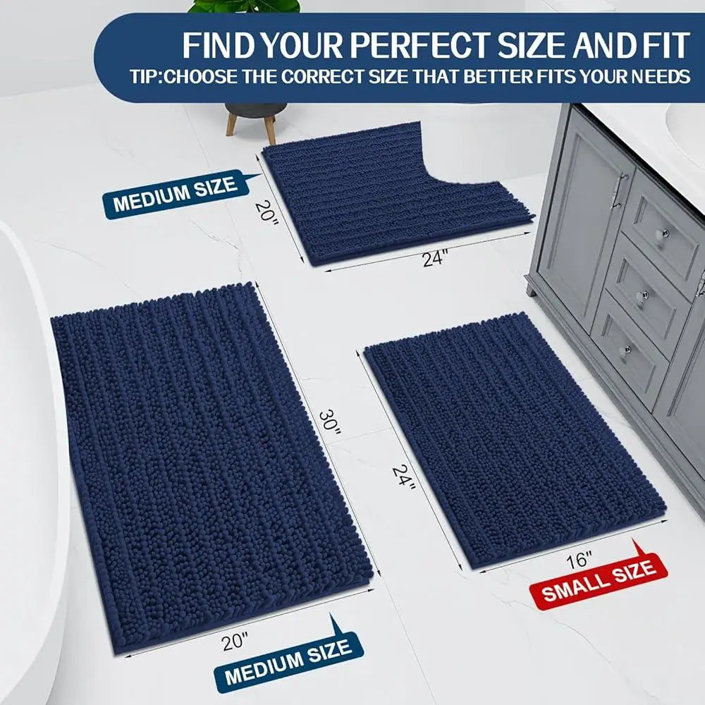 Ultra Soft Shaggy Bath Rug Thick Microfiber Non-Slip Mat