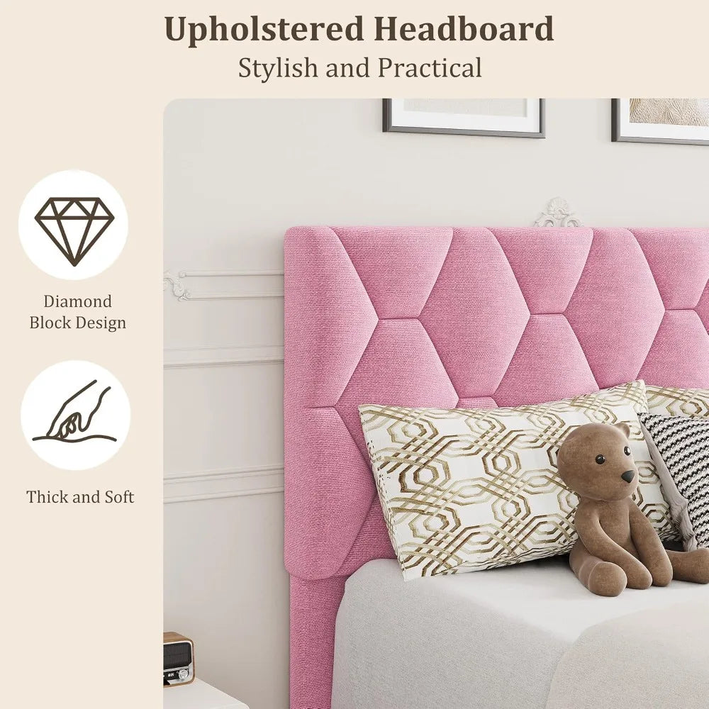 Modern Upholstered Platform Bed Frame With Ample Storage Space
