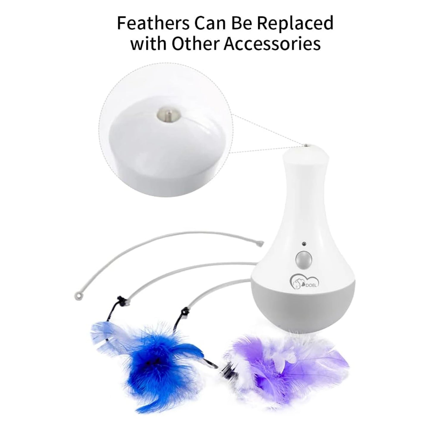 Automatic Rotating Feather Toy For Active Indoor Cat