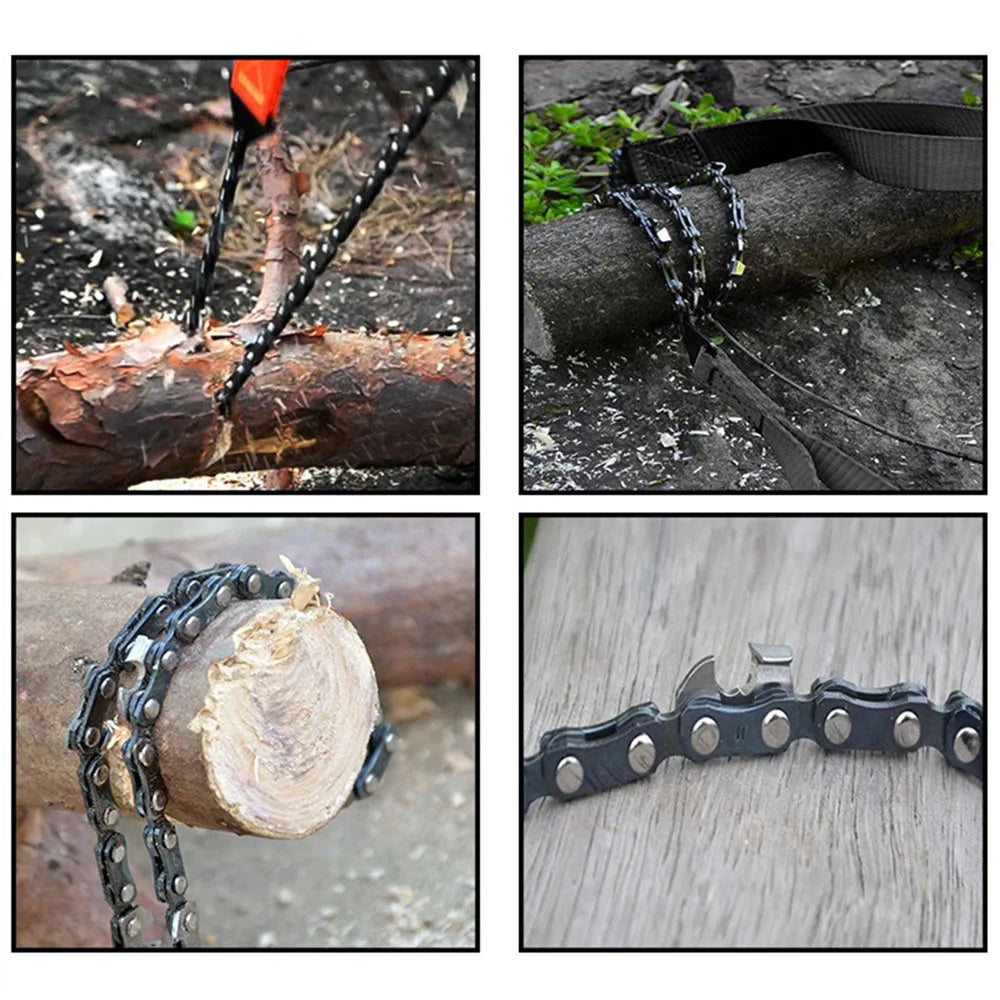 24 Inch Pocket Chain Rope Saw Portable Hand Saw With Sharp Teeth Blades for Survival Gear Camping Hunting Tree Cutting