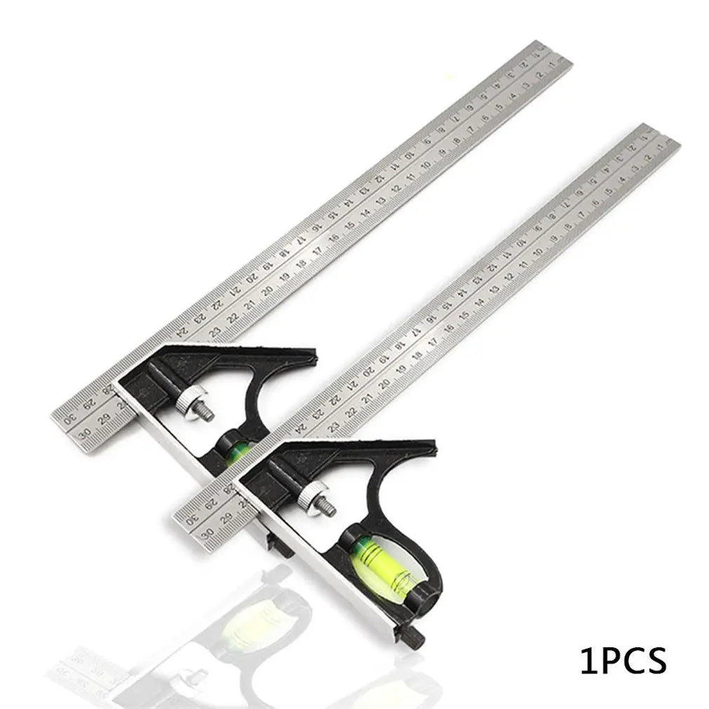 300MM Square Angle Ruler Adjustable Combination 45/90 Degree With Bubble Level Multifunctional Gauge Measuring Tool Dropshipping