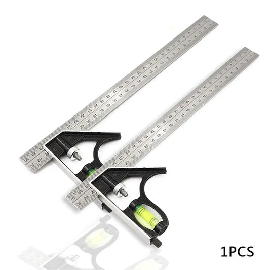 300MM Square Angle Ruler Adjustable Combination 45/90 Degree With Bubble Level Multifunctional Gauge Measuring Tool Dropshipping