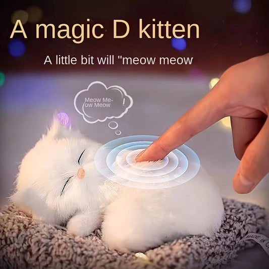 Interactive Meowing Kitten Plush With Press To Meow Sound