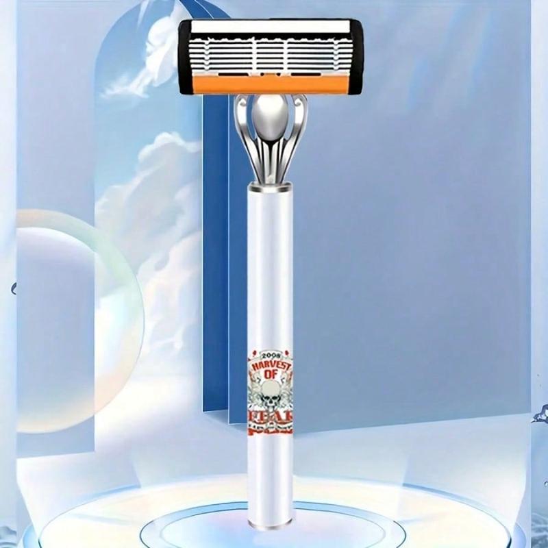 Classic Men's Razor 72 Ultra Sharp Blades Durable Progressive Design Safe Smooth Painless Shaving 2Non Slip Handles Holiday Gift