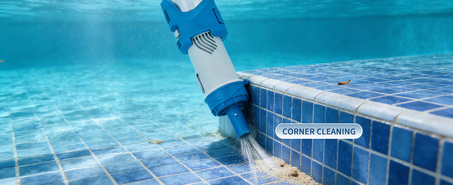 Tacleekii Handheld Pool Vacuum 19.8GPM Rechargeable Cleaner for Hot Tubs Corrosion Resistant Housing Rechargeable Battery IPX8 Waterproof with LED Dual Speed Suction