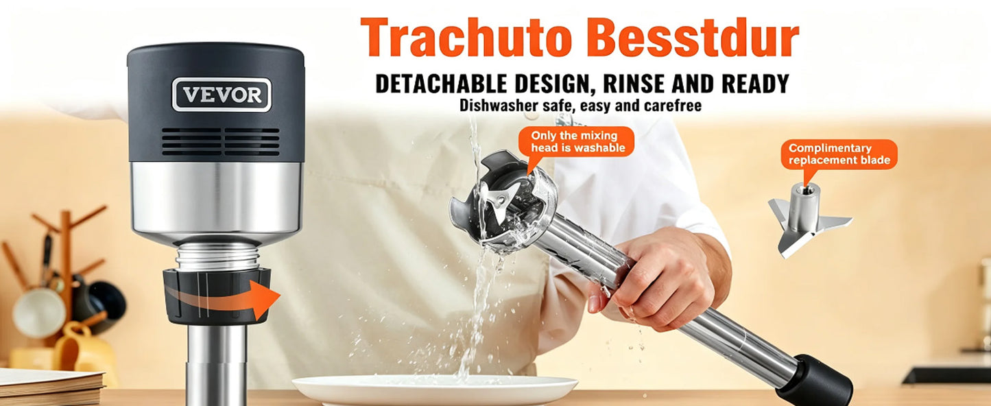 SucceBuy 16" Commercial Immersion Blender Heavy Duty Hand Mixer Multi-Purpose Portable Mixer for Soup Smoothie Puree Baby Food