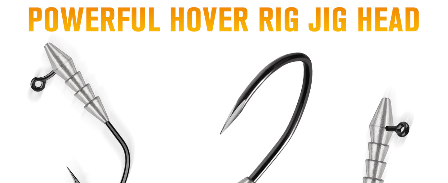 15PCS Hover Rig Jighead Swimbait Jig Heads for Bass Fishing Bass Hooks 1/0 Hover Strolling Rig Kit Fishing Jig Heads1/16OZ 1/8OZ